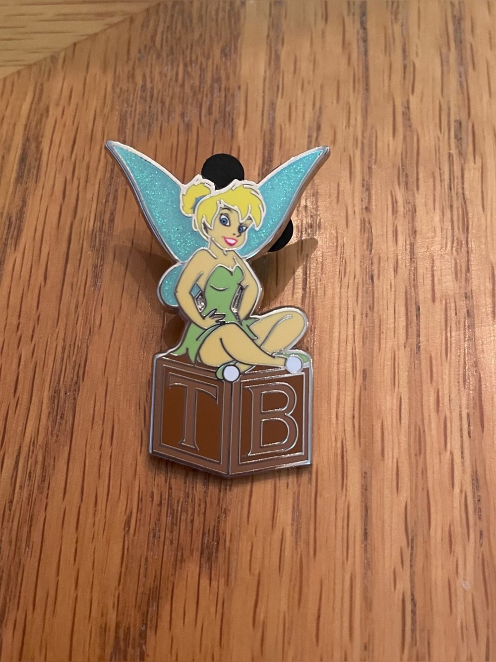 Peter Pan Tinkerbell Pin on "TB" Block Box Pin